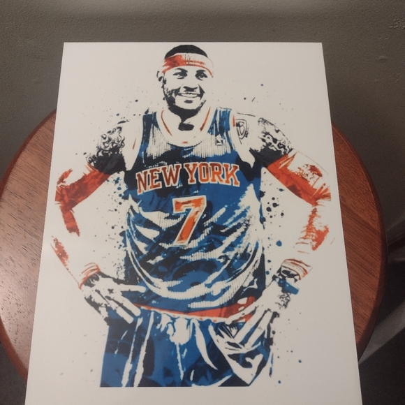 NEW! CARMELO ANTHONY KNICKS 8.5x11 ULTRA PREMIUM GLOSSY REPRINT COLOR ART POSTER - Picture 5 of 6